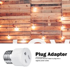 E27 -glödlampa till USA/EU -plugg Ljusarmaturlampa Baslamputtag Adapter Konvertera E27 -bas till vanlig US/EU -plugg