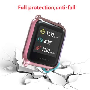 2IN1 ремешок + корпус для Huami AmaMifit Bip U Pro Metal Mesh Loop Bracewlet защитный крышка для крышки для Bip Lite S Band Bumper Frame