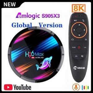 Set Top Box H96 Max X3 Amlogic S905X3 Smart TV Box Android 9.0 8K Max 4GB RAM 64GB ROM Dual WiFi Media Player Configurações Top Box YouTube Q240330