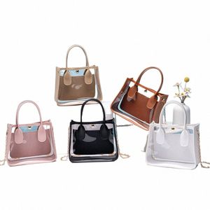 internet Celebrity Popular Transparent Jelly Handbag Trendy Small Fresh and Fiable Versatile Chain Crossbody Bag o6dN#