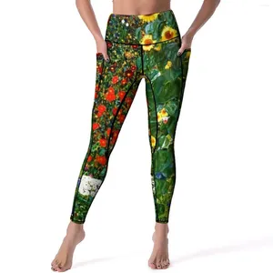 Damen-Leggings, Bauernhof-Garten, sexy Sonnenblumen-Druck, hohe Taille, Yoga-Hose, süße, schnell trocknende Leggins, weibliche grafische Fitness-Sport-Leggings