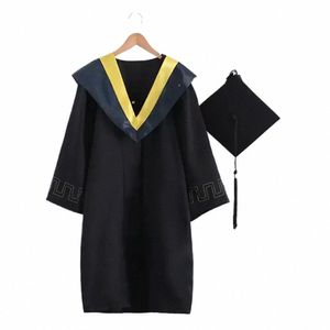 Baccalaureate Zeremonie Kostüm Universität Bachelor Uniform Cap Schule Unisex 2023 Kleid Absolventen b8mE #