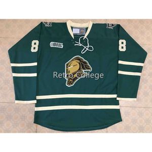 24S London Knights #88 Patrick Kane Green Hockey Jersey Embroidery Stitched Customize any number and name Jerseys