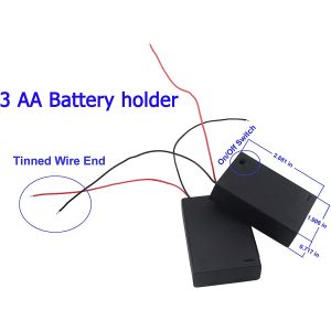 1/2/3/4 Slot AA -Batteriehalter, 1,5 V/3 V/4,5 V/6 V AA Batteriekasten mit Leitungsdrähten Ein/Aus -Schalter und Schraubkoffer zurück -Hülle Abdeckung