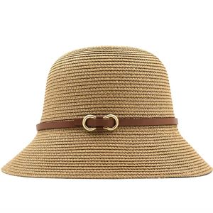 Dziewczyno słomy rybak hat szeroko rondo wiążące letnie czapki dla kobiet plażowy panama słomy kapelusz kopuła hat femme shade hat 240325