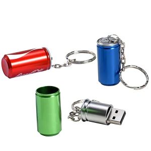 Creative Cola Cans USB 2.0 Flash -Laufwerk mit Schlüsselketten tragbarem Stiftantrieb realer Kapazitätsspeicher Stick 64 GB/32 GB/16 GB/8 GB U -Scheibe