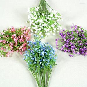 Flores decorativas simuladas céu estrela mão sentir macio babysbreath decoração de casamento flor portátil plástico simulação artificial buquê