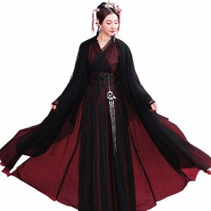 Kvinnor Hanfu Dr Oriental Dance Costumes Chinese Tradeitial Ancient Black Fairy Hanfu Oriental Fairy Principa Outfits SL4507 5326#