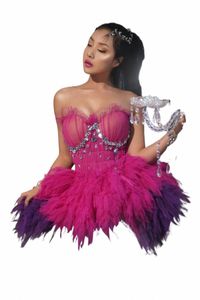 pink show Birthday Rhinestes Dr Photograph Tutu Dr Sexy Performance Dance Costume Stage Wear Y6zW#