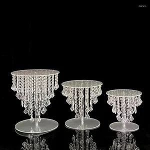 Decorative Figurines IMUWEN Acrylic Cake Stand Sweet Luxury Plate Clear Charger Plates For Home Wedding Party Table Decoration 5PCS/ Lot
