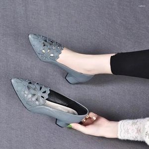 Dress Shoes Summer Casual Fashion Pointed Toe Square Heel Hollow Sandals Sexy Elegant Banquet Comfortable Women's High Heels NO:Z6