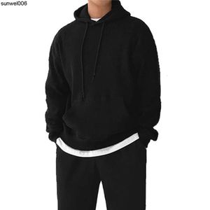 Herrens höst- och vintersport set Mens trendiga varumärke plysch hoodie fashionabla mångsidiga avslappnade byxor