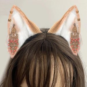 Party Supplies Adult Wolf Ear Headband With Fringe Earring Easter Hair Hoop