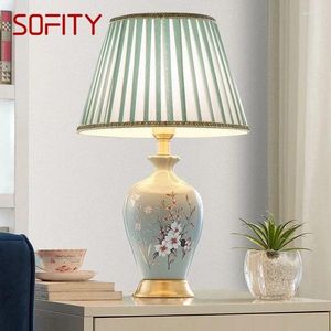 Table Lamps SOFITY Contemporary Ceramics Lamp American Luxurious Living Room Bedroom Bedside Desk Light El Engineering Decorative