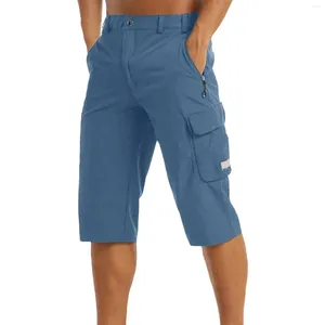 Shorts masculinos leves 3/4 caminhadas caminhada ao ar livre trabalho fino escalada capris com multi homem noite masculina