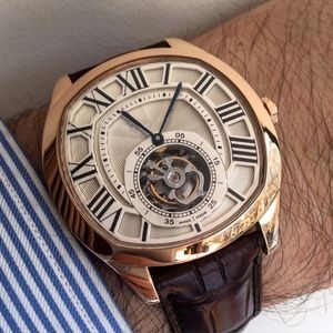 Orijinal Drive De Carter Mens Watch Tourbillon Tasarımcı Lüks Saatler Kronograf Mekanik Hareket Saatleri Yüksek Kaliteli Relojes Montre De Luxe Dhgate Yeni