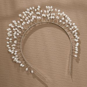 New Mid East Women Full Pearls Hair Bands Elegant Sweet Headband Simple Hair Head Band Handmade Wedding Hair Accessories Gift