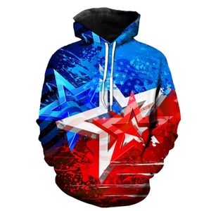 New Independence Day 3d Digital Printed Hooded Sweater for Men and Women