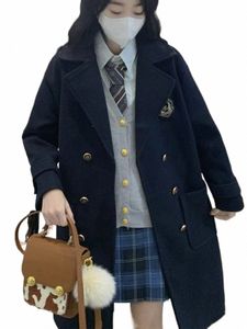 Kış Japon Kawaii JK Okulu Üniforma Kadın Koreli Sevimli Üniversite Kız Cosplay üniform Sıcak Tüvit Ceket ve Ekose Etek Setleri Yeni X6rd#