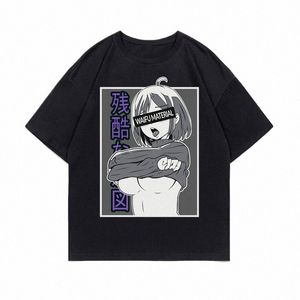 Japansk carto anime otaku hentai senpai grafiskt tryck t-shirt fi harjuku casual kortärmhet plus size t-shirt kvinnor m75x#