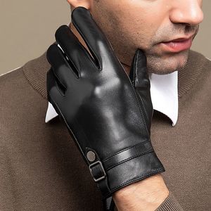Nuovi guanti di capra guanti da uomo guanti in cuoio invernale calore addensante motociclisti all'aperto S2765
