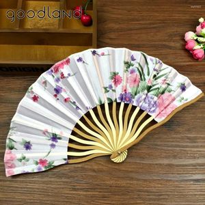 Dekorativa figurer 1st Dancing Wedding Party Decor Fan Chinese Japanese Flower Blossoms Folding Carved Hand with Tassel For Gift