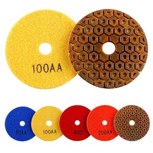 1st 4inch Dry Polering Pad Type Flexibel diamantpoleringsplatta eller Jade Marble Granite Floor Stone Slipningslipskiva