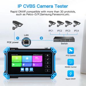 Sectyme 4K CCTV Camera Tester 8MP AHD CVI TVI CVBS IP Camera HD Display Video Monitor 5.4 Inch IPS Touch Screen IPC Tester Tool