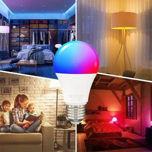 Tuya Wifi B22 Smart Dimmable Bulbo RGBCW 100-240V LED LIGHT SMART LIFE APP SUPORTE ALEXA Google Home Alice