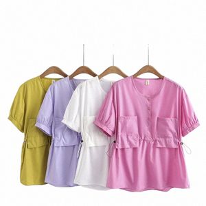 Nuovo 2023 signore Primavera Estate Plus Size Top per le donne di grandi dimensioni manica corta O-Collo T-shirt rosa 3XL 4XL 5XL 6XL h84J #