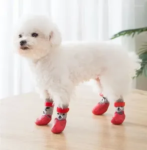 Dog Apparel Pet Socks Waterproof Non-slip Cute Bear Shoes Wear-resistant Warm To Prevent Falling Easy Scrub