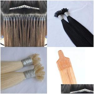 Loop Micro Ring Hair Extensions 100 Human 1G Strand 200G Lot Flat No Shedding Straight Wave Tra Fan Tip Drop Delivery Products Remy Vi Dhqr1