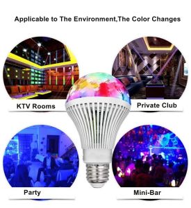 3W LED RGB Light Bulbs E27 220V 230V Color Change Rotating Flash Lamp for Stage Lighting KTV Disco Home Party Christmas