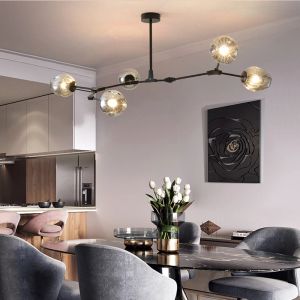 Sandyha Modern Nordic Glass Chandelier Personlighet Designer Creative Pendant Lamp Villa Molecular Living Dining Bedroom Lighting