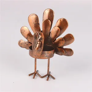 Candle Holders Metal Turkey Tea Light Thanksgiving Day Holder Home Table Decoration