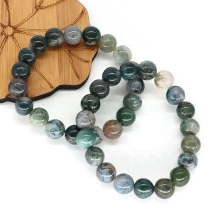 Mush de pedra verde de pedra natural cura de cristal reiki quartzo handmade bracelete elástica jóias jóias jóias polidas miçangas de amor presente