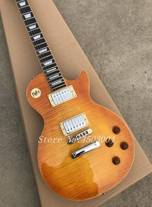 Yellow tiger top LP electric guitar One piece of body neck adjusting the adjacent Matic bridge combination5666414