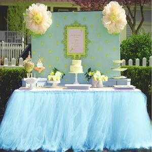 Table Skirt Lace Tulle For Wedding Decoration Party Tutu Tableware Cloth Mint Green Baby Shower Skirting White Home