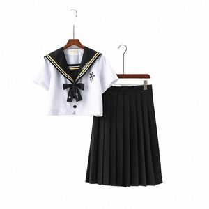 Nowy przyjazd japoński jk ustawia mundur szkolny urocze dziewczyny haftowane jesienne liceum kobiet nowość marynarz mundury xxl a0fx#