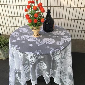 Table Skirt Kitchen Cloth Round Lace Decoration Easter Flag Egg Tablecloth 152x213cm Pattern Floral G3