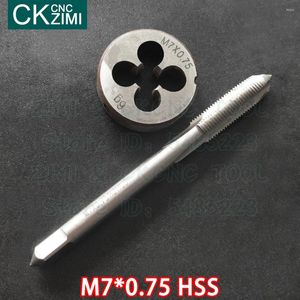 0,75 M7X0,75 HSS Raka handtag Standardmaskin Die Tap High Speed ​​Steel Wire Tapping Drill Round och Set Tools