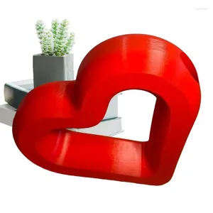 Вазы Ваза в форме сердца Статуи Красная смола в форме сердца Любовь Эстетический плантатор Стол Центральные предметы Искусственный