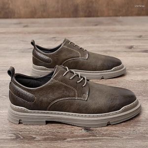 Casual Shoes Formal Men's Oxford Leather Fashion Breattable Men Waterproof Flat Work Size38-44