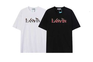 Lanvin Chaopai Langfan Leoparden-Stickerei Herren- und Damen-Sport-Freizeit-Druck-T-Shirt mit kurzen Ärmeln