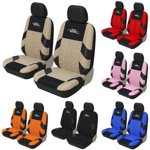 Uppgradera Autoyouth 1st Seat Covers Set Universal Fit De flesta bilomslag med däckdetaljer för Renault Logan Sandero 2 2012-2019