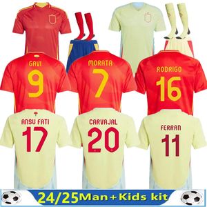 2024 Espanhas Futebol Jerseys Euro Cup PEDRI LAMINE YAMAL PINO MERINO RODRIGO SERGIO M.ASENSIO FERRAN Homens Crianças e HERMOSO REDONDO CALDENTEY 24/25 Camisa de futebol