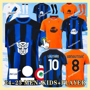 23 24 25 Maglia inters Milans Soccer Jerseys Kids Kits Final Maillot Foot Dzeko Brozovic Lautaro Im Maglie Training Shirt Seeng