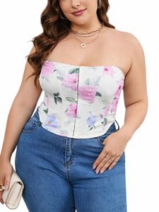 eynmin Plus Size Print Strapl Cropped Tank Tops Women Summer Sexy Backl Bandage Corset Top Club Fi Bed Vest Female 64Vt#