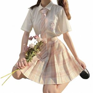 women Pink Purple Goth Pleated Plaid Skirt Glir High Waist Mini Sexy Skirts Japanese School Harajuku Cosplay Anime Sailor Suit I7tw#