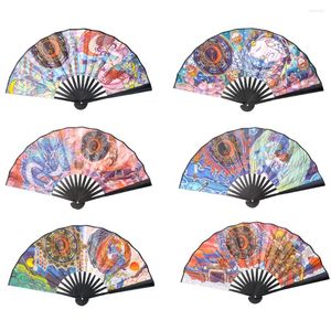 Decorative Figurines Muy Bien Chinese Style Silk Fan Cartoon Zodiac Pattern Folding Hand Pography Prop Art Craft Gift Home Decoration